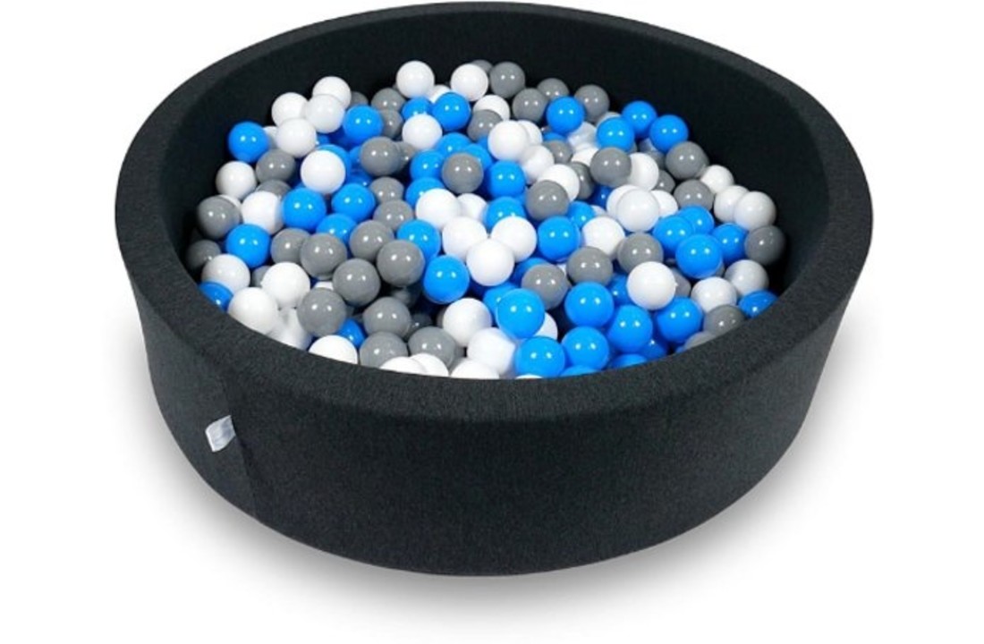 Ballenbak - 400 ballen - 115 x 30 cm - ballenbad - rond zwart