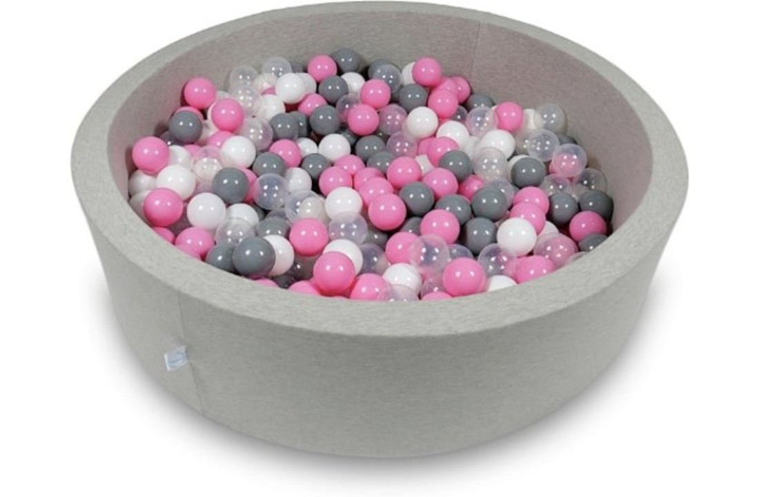 Ballenbak - 400 ballen - 115 x 30 cm - ballenbad - rond grijs