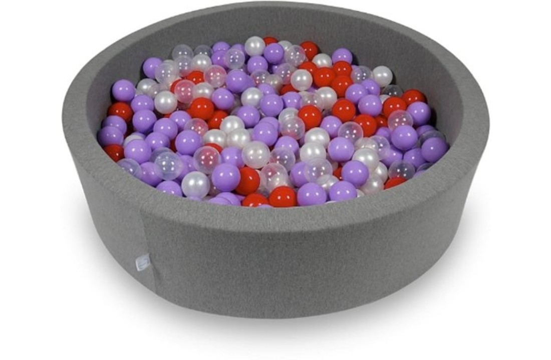 Ballenbak - 400 ballen - 115 x 30 cm - ballenbad - rond donker grijs
