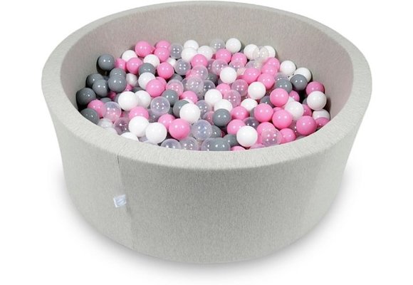 Ballenbak - 500 ballen - 115 x 40 cm - ballenbad - rond licht grijs