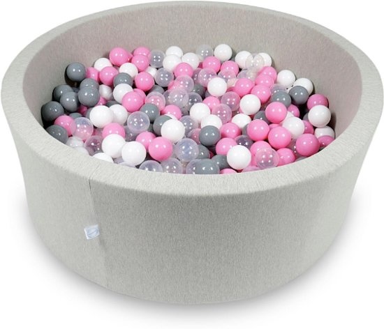 Ballenbak - 500 ballen - 115 x 40 cm - ballenbad - rond licht grijs