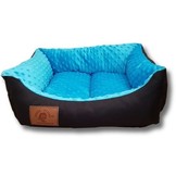 Hondenmand - S - kleine hond - 50 x 40 cm - blauw minky dot - hondenbed