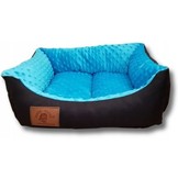 Hondenmand - S - kleine hond - 50 x 40 cm - blauw minky dot - hondenbed