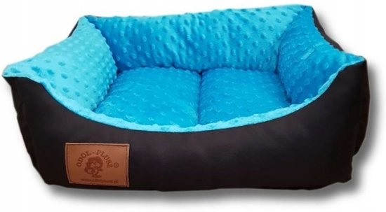 Hondenmand - S - kleine hond - 50 x 40 cm - blauw minky dot - hondenbed