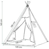 Wigwam tipitent speeltent - 4 delig 100% katoen Zwart / wit