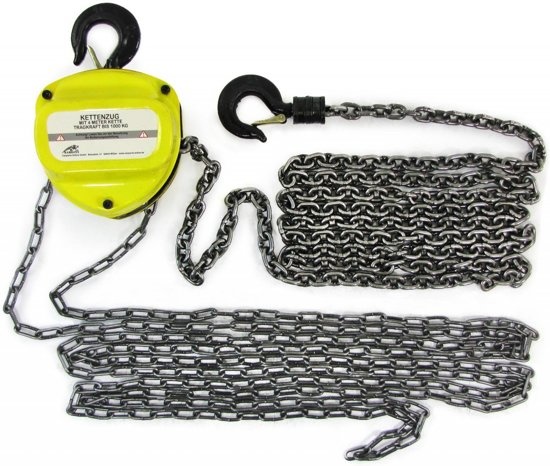 Kettingtakel katrol 4M tot 1T 1000kg geel