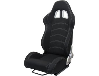 Sportstoel auto zwart met rails gestoffeerd