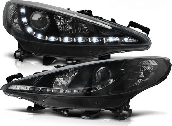 Koplampen met parkeerlicht PEUGEOT 207 05 06-06 12 ZWART