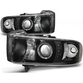 Koplampen DODGE RAM 94-01 ANGEL EYES ZWART