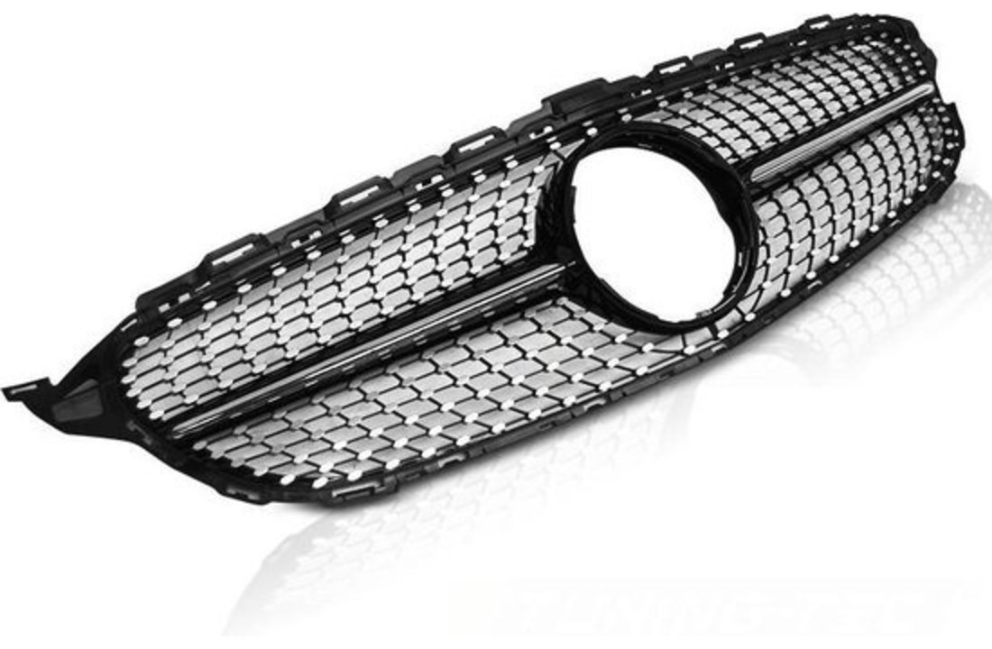 Grill geschikt voor MERCEDES W205 14- C450 AMG STIJL CHROOM GLANZEND ZWART
