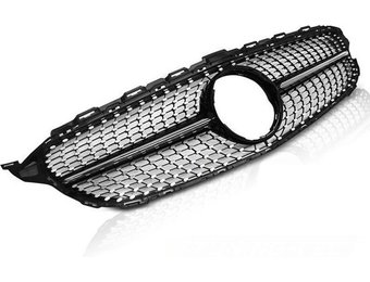 Grill MERCEDES W205 14- C450 AMG STIJL CHROOM GLANZEND ZWART
