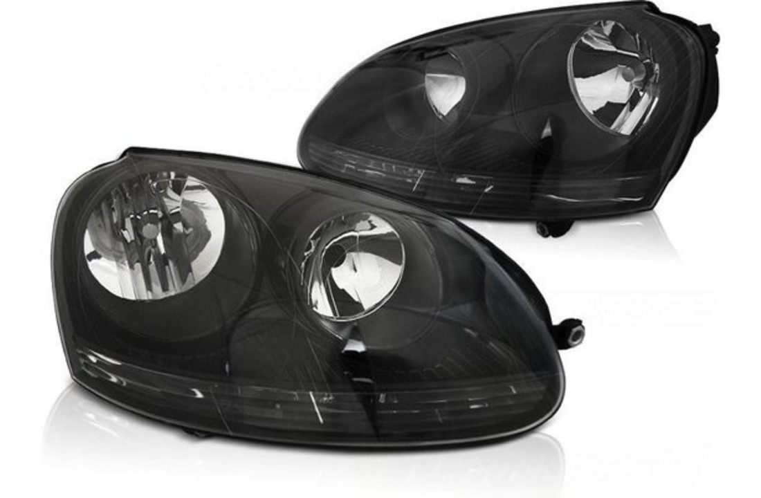 Koplampen geschikt voor VW Golf 5 10 03-09 - Jetta 2005/2011 - ZWART