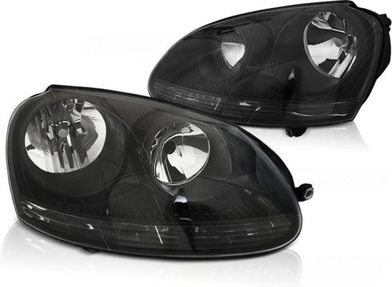 Koplampen - VW Golf 5 10 03-09 - Jetta 2005/2011 - ZWART