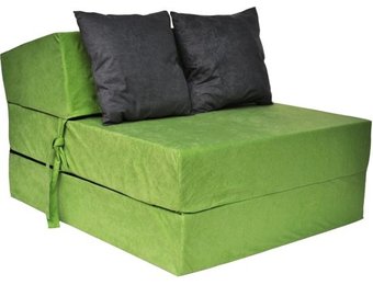 Luxe logeermatras - groen - camping matras - reismatras - opvouwbaar matras - 200 x 70 x 15 - met zwarte kussens
