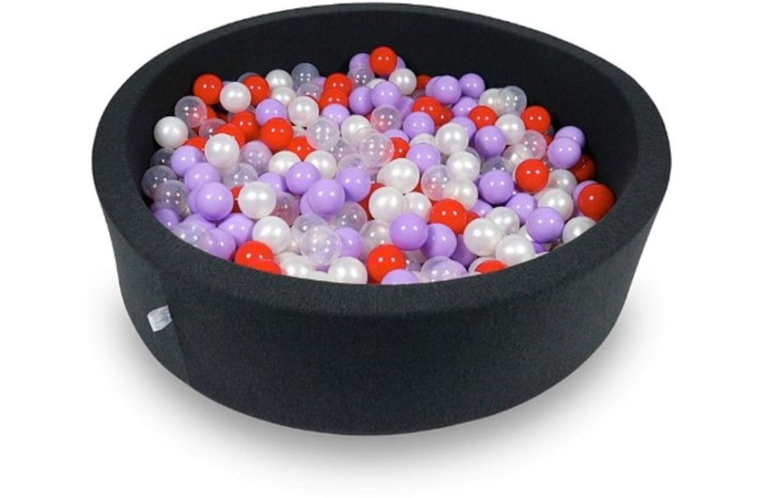 Ballenbak - 400 ballen - 115 x 30 cm - ballenbad - rond zwart