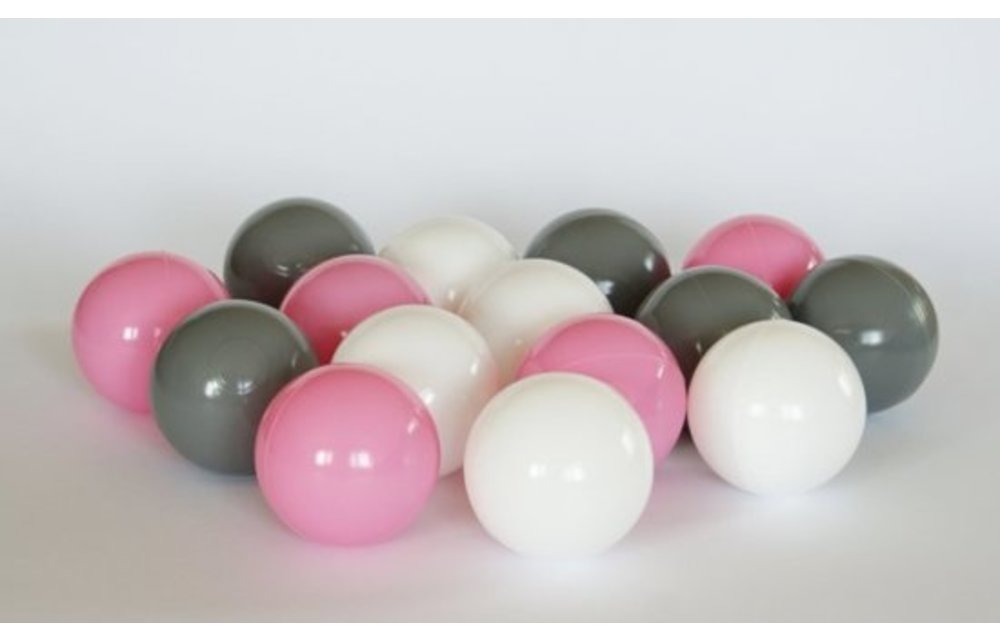 Ballenbak ballen 500 stuks 7cm, wit, roze, grijs
