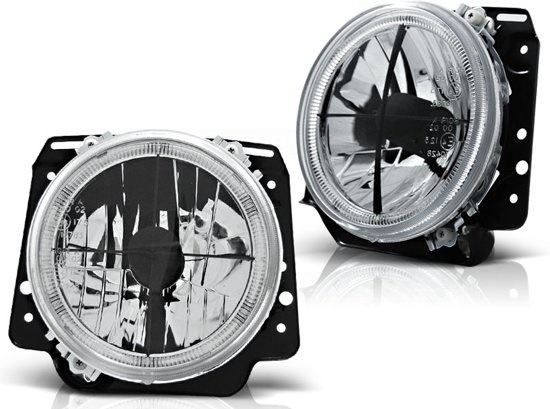 Buitenste koplampen geschikt voor VW GOLF II 2 08 83-08 91 ANGEL EYES CHROOM