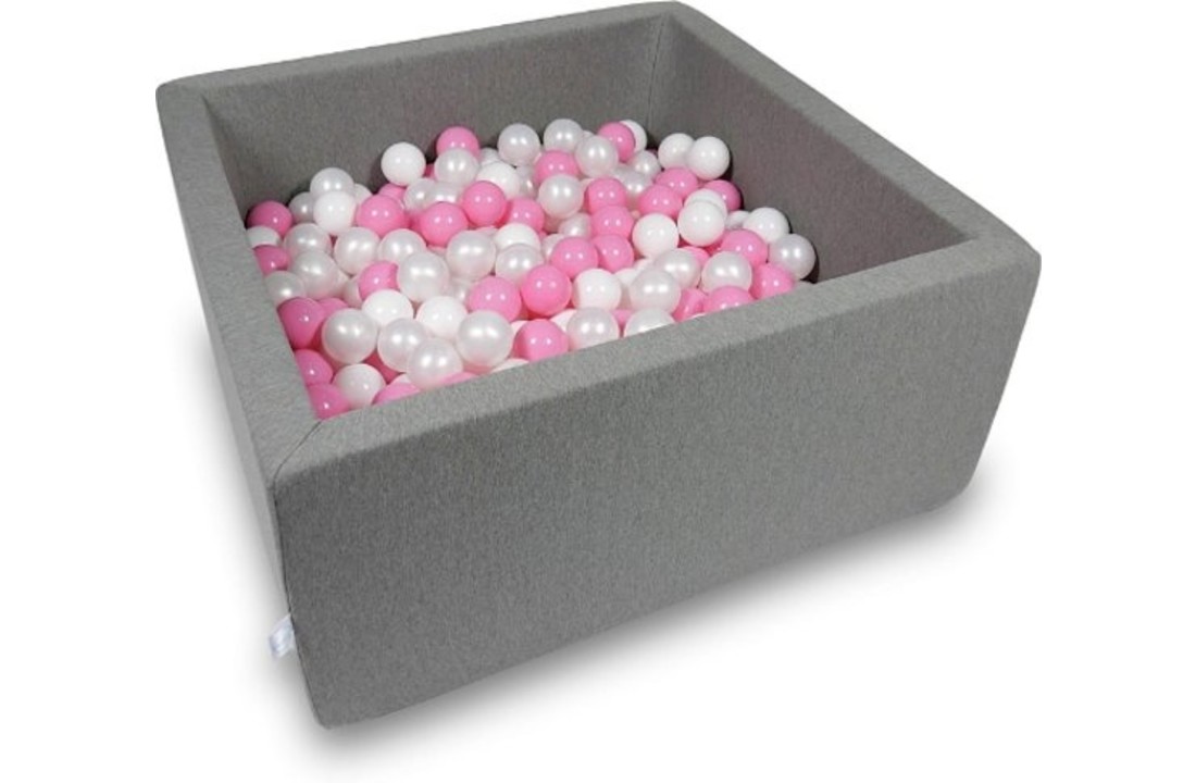 Ballenbak - 400 ballen - 90 x 90 x 40 cm - ballenbad - vierkant donker grijs