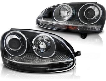 Koplampen - VW GOLF 5 10 03-09 GTI - Jetta 2005/2011 - ZWART