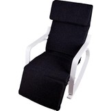 Schommelstoel met verstelbare voetsteun - zwart & wit