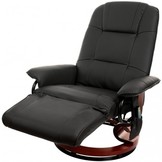 Fauteuil met massage, verwarming en voetensteun - zwart kunstleer