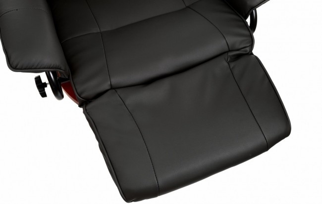 Fauteuil met massage, verwarming en voetensteun - zwart kunstleer