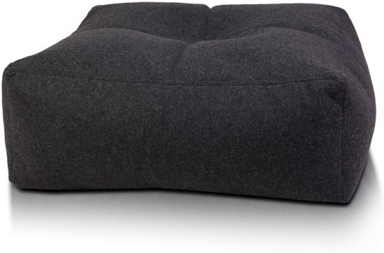 Poef Luca - vilt - grafiet - 75cm c 30cm