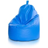 Zitzak fauteuil lichtblauw - zitkussen relaxkussen - gevuld - kunstleer