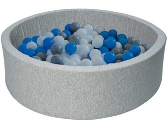 Ballenbad met 300 ballen - Wasbare hoes - 90 x 30 cm - Blauw grijs