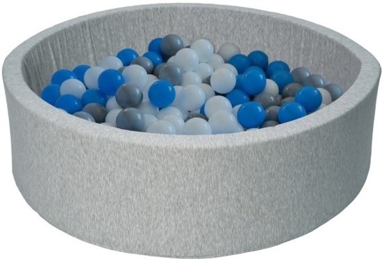 Ballenbad met 300 ballen - Wasbare hoes - 90 x 30 cm - Blauw grijs