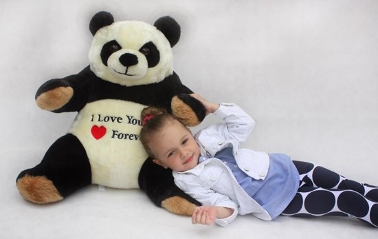 Pluche knuffel - Reuzenpanda beer - i love you forever - 55 cm