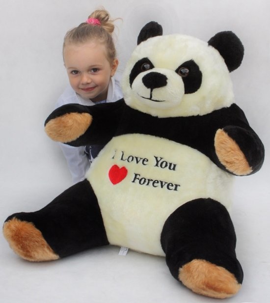Pluche knuffel - Reuzenpanda beer - i love you forever - 55 cm