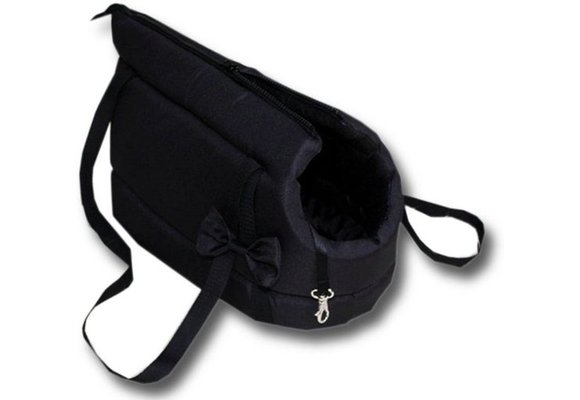 Hondendraagtas - kleine honden - honden transporttas - zwart - 36x19x23 cm - stijlvol - schoudertas