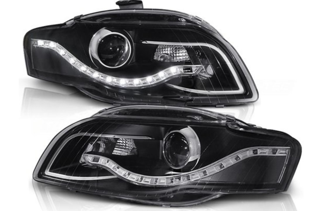 Koplampen met parkeerlicht geschikt voor AUDI A4 B7 11 04-03 08 ZWART