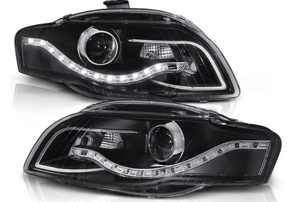 Koplampen met parkeerlicht geschikt voor AUDI A4 B7 11 04-03 08 ZWART