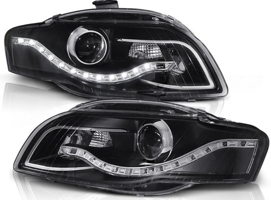 Koplampen met parkeerlicht AUDI A4 B7 11 04-03 08 ZWART