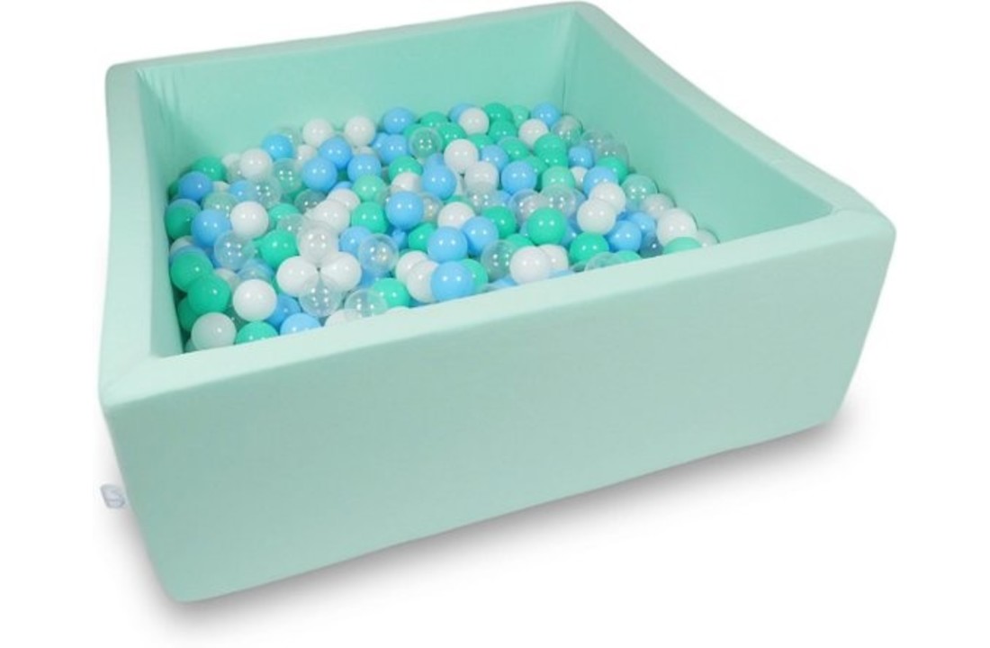 Ballenbak - 600 ballen - 110 x 110 cm - ballenbad - vierkant groen
