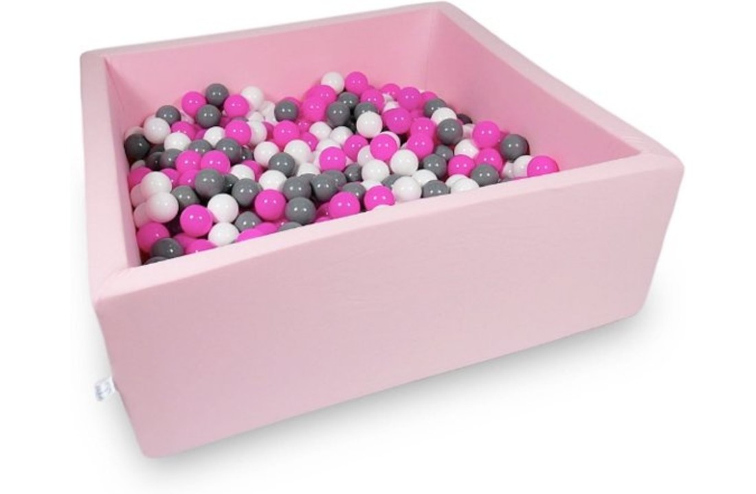 Ballenbak - 600 ballen - 110 x 110 cm - ballenbad - vierkant roze