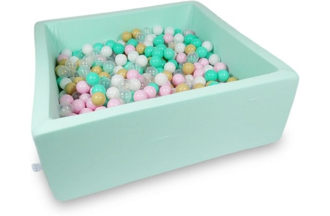 Ballenbak - 600 ballen - 110 x 110 cm - ballenbad - vierkant groen