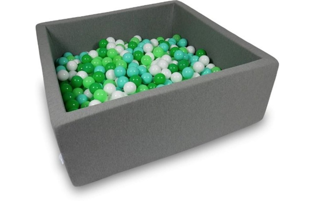 Ballenbak - 600 ballen - 110 x 110 cm - ballenbad - vierkant donker grijs