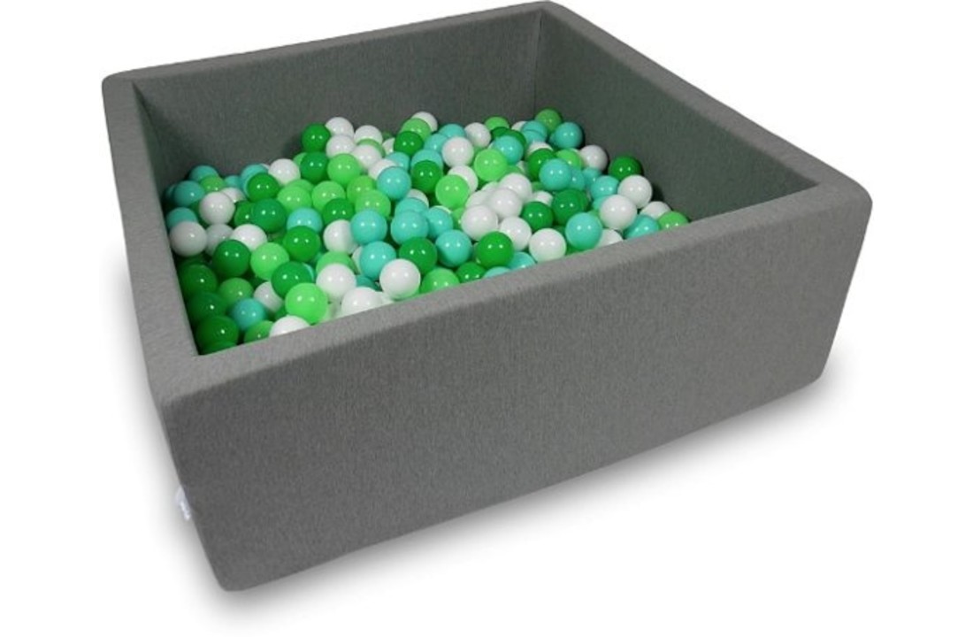 Ballenbak - 600 ballen - 110 x 110 cm - ballenbad - vierkant donker grijs