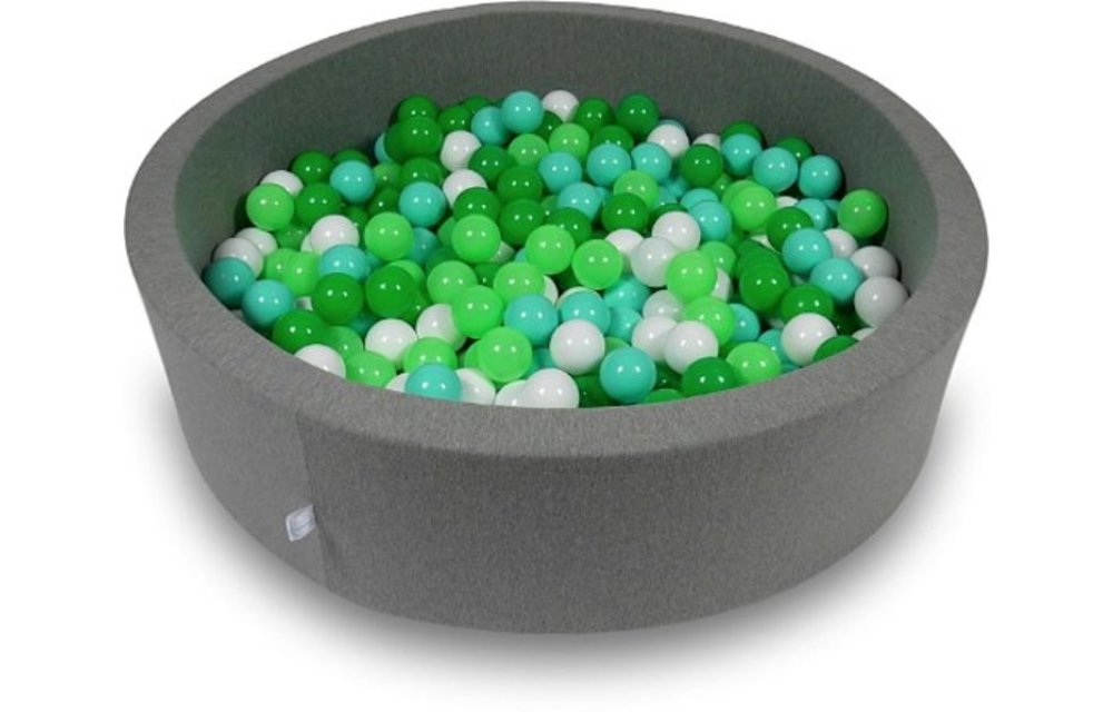 Ballenbak - 400 ballen - 115 x 30 cm - ballenbad - rond donker grijs