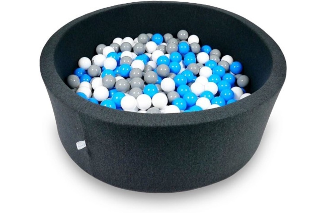 Ballenbak - 500 ballen - 115 x 40 cm - ballenbad - rond donker grijs