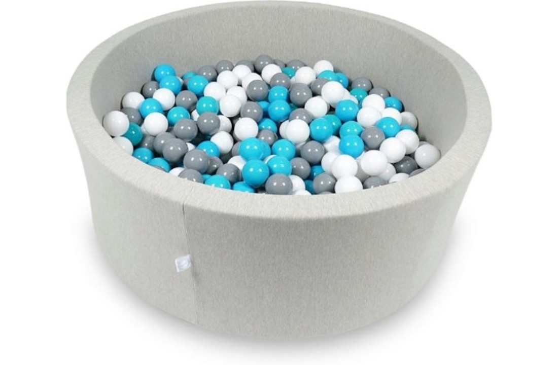 Ballenbak - 500 ballen - 115 x 40 cm - ballenbad - rond licht grijs