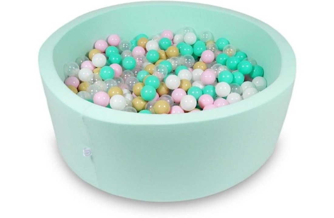 Ballenbak - 500 ballen - 115 x 40 cm - ballenbad - rond mint groen