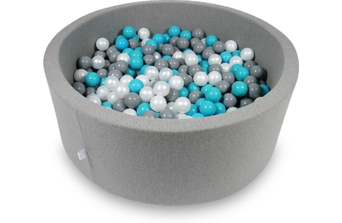 Ballenbak - 500 ballen - 115 x 40 cm - ballenbad - rond grijs