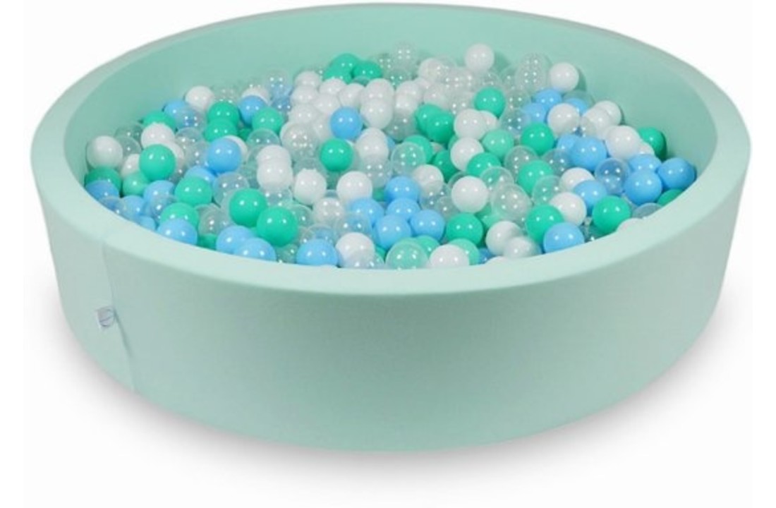 Ballenbak - 600 ballen - 130 x 30 cm - ballenbad - rond mint groen