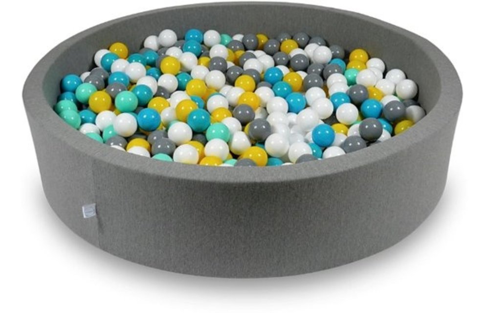 Ballenbak - 600 ballen - 130 x 30 cm - ballenbad - rond donker grijs