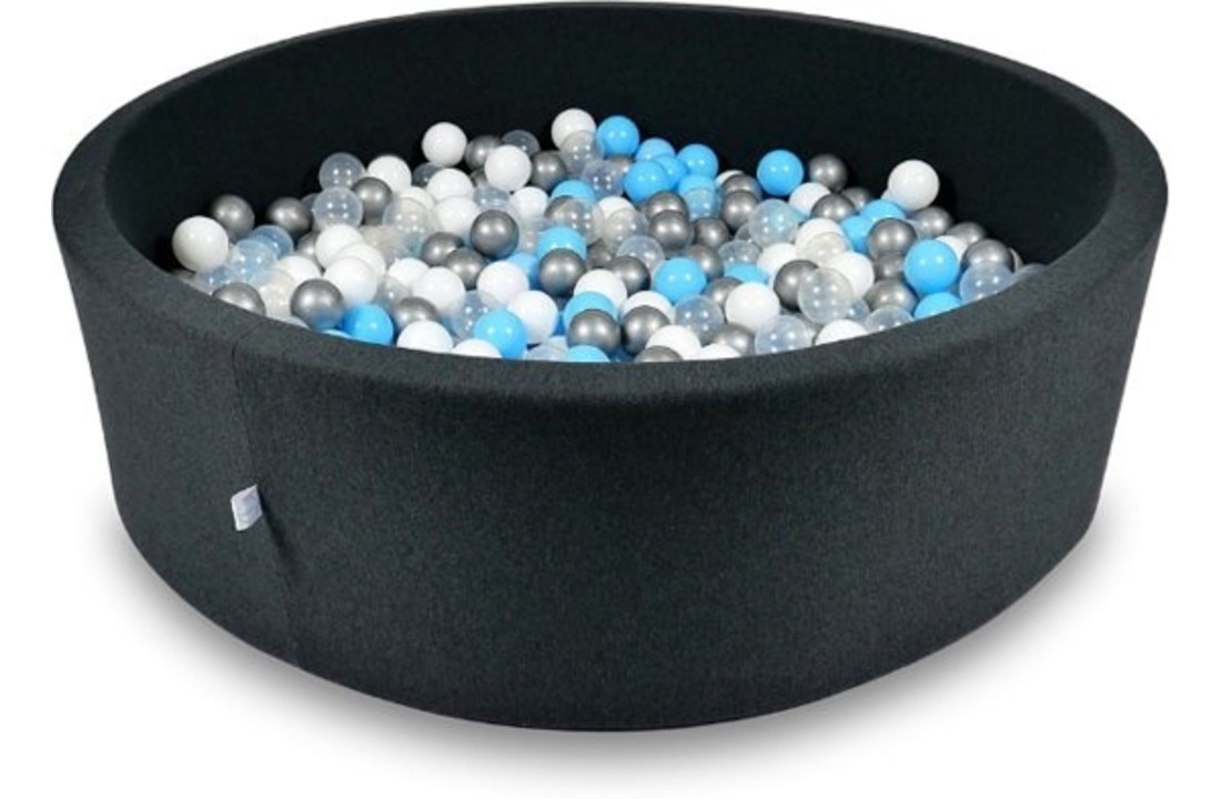Ballenbak XXL - 700 ballen - 130 x 40 cm - ballenbad - rond zwart