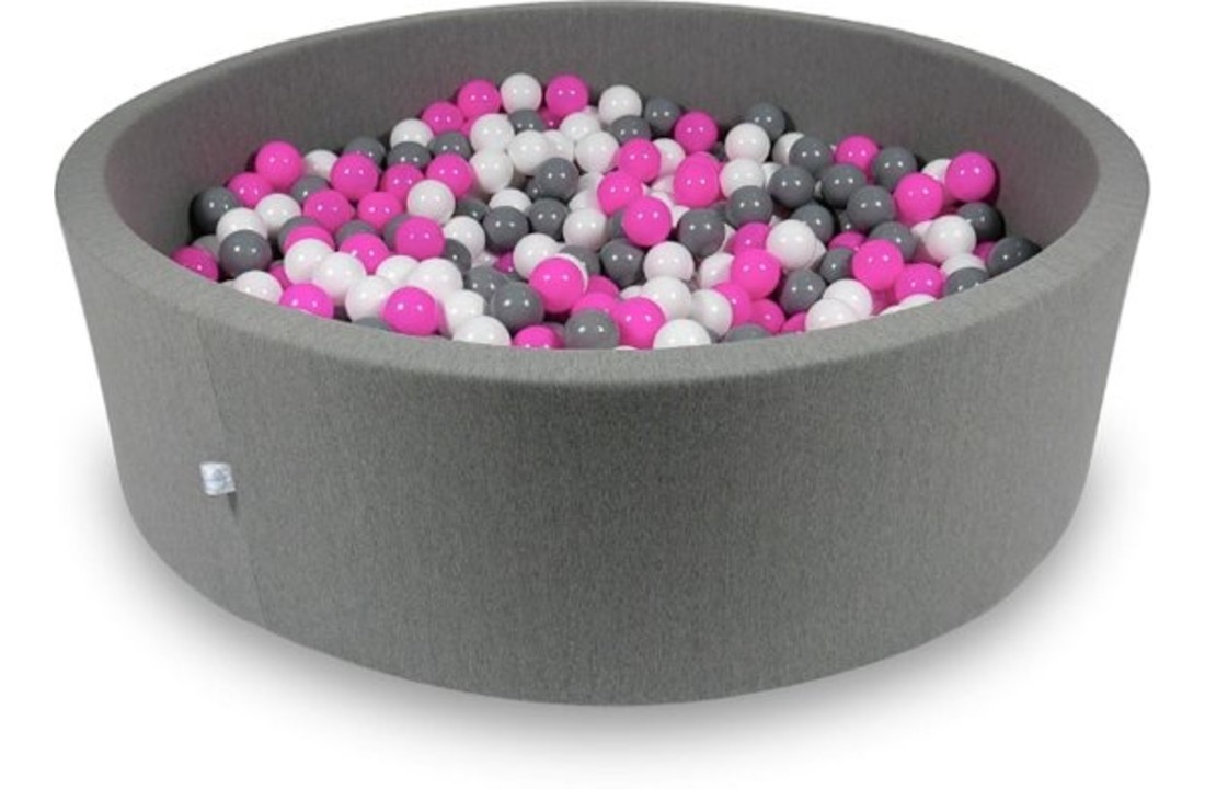 Ballenbak XXL - 700 ballen - 130 x 40 cm - ballenbad - rond donker grijs